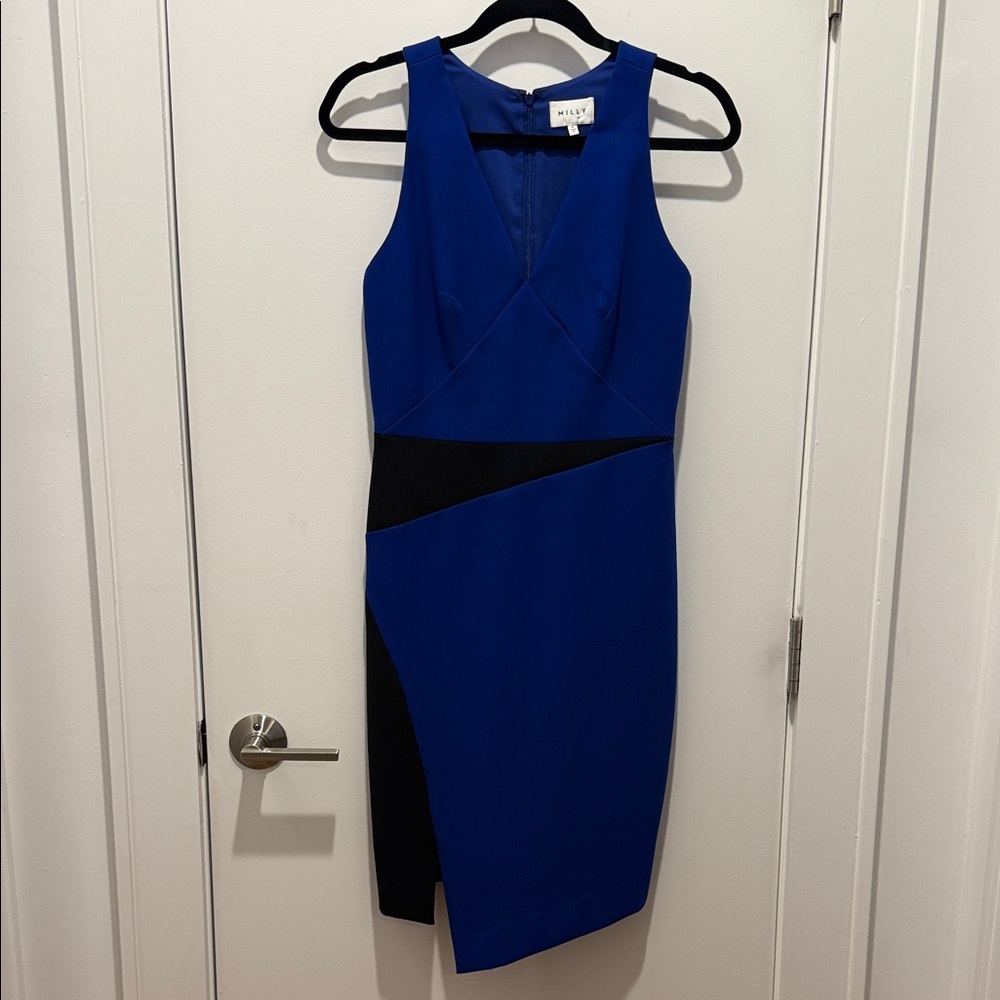 Milly Blue and Black Asymmetrical Dress size 4